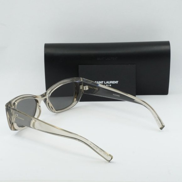 Saint Laurent SL593 003 Cat Eye Sunglasses - Beige/Silver Mirror - Picture 8 of 9